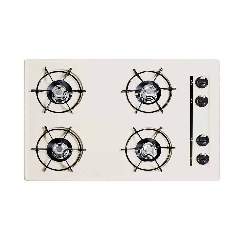 30 in. Gas Cooktop in Bisque with 4 Burners