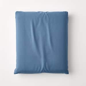 Company Cotton Slate Blue Solid 300-Thread Count Cotton Percale California King Fitted Sheet