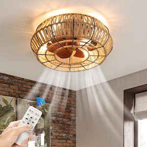 20 in. Indoor White Rustic Style Ceiling Fan with Lights, Fan Light