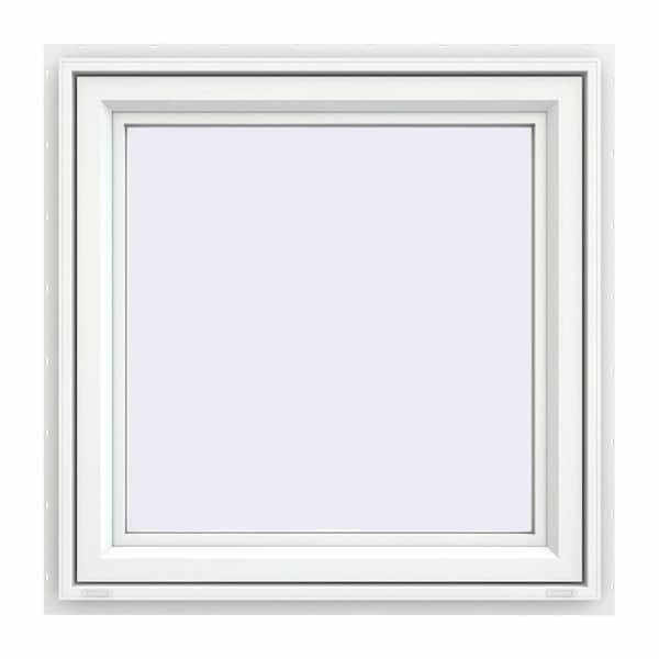 JELD-WEN 29.5 in. x 29.5 in. V-4500 Series White Vinyl Awning Window with Fiberglass Mesh Screen
