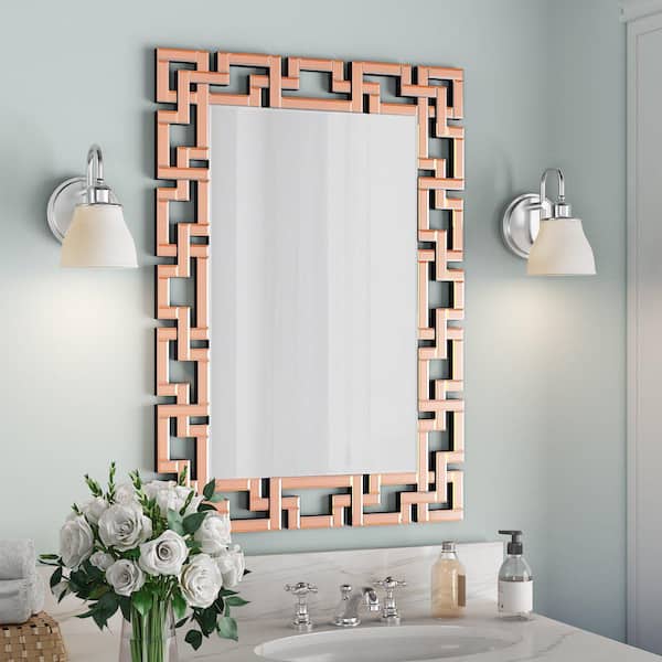KOHROS 28 in. x 39 in. Modern Rectangle Framed Decorative Mirror