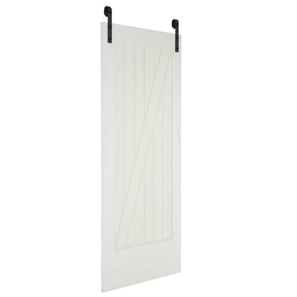 42 in. x 84 in. Cottage One Panel Z-Plank Unf Prime Solid Pine Wood Interior Sliding Barn Door with Bronze Hardware 42 in. x 84 in. Cottage One Panel Z-Plank Unf Prime Solid Pine Wood Interior Sliding Barn Door with Bronze Hardware