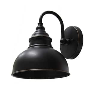 1-Light Oil Rubbed Bronze Outdoor Wall Mount Barn Light Sconce