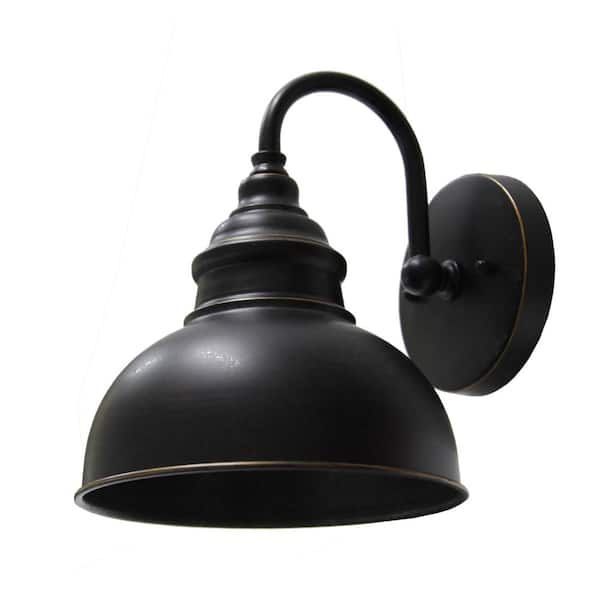 1-Light Oil Rubbed Bronze Outdoor Wall Mount Barn Light Sconce ...