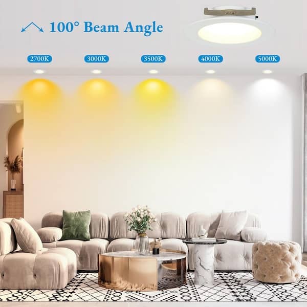 4 in. Adjustable CCT Dimmable Indoor, Outdoor Integrated LED Recessed Light Trim