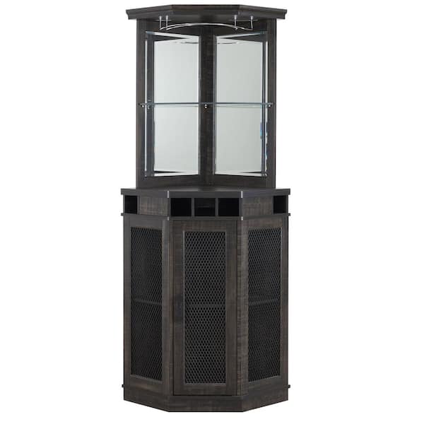 Home Source Industries Grey Corner Bar Unit