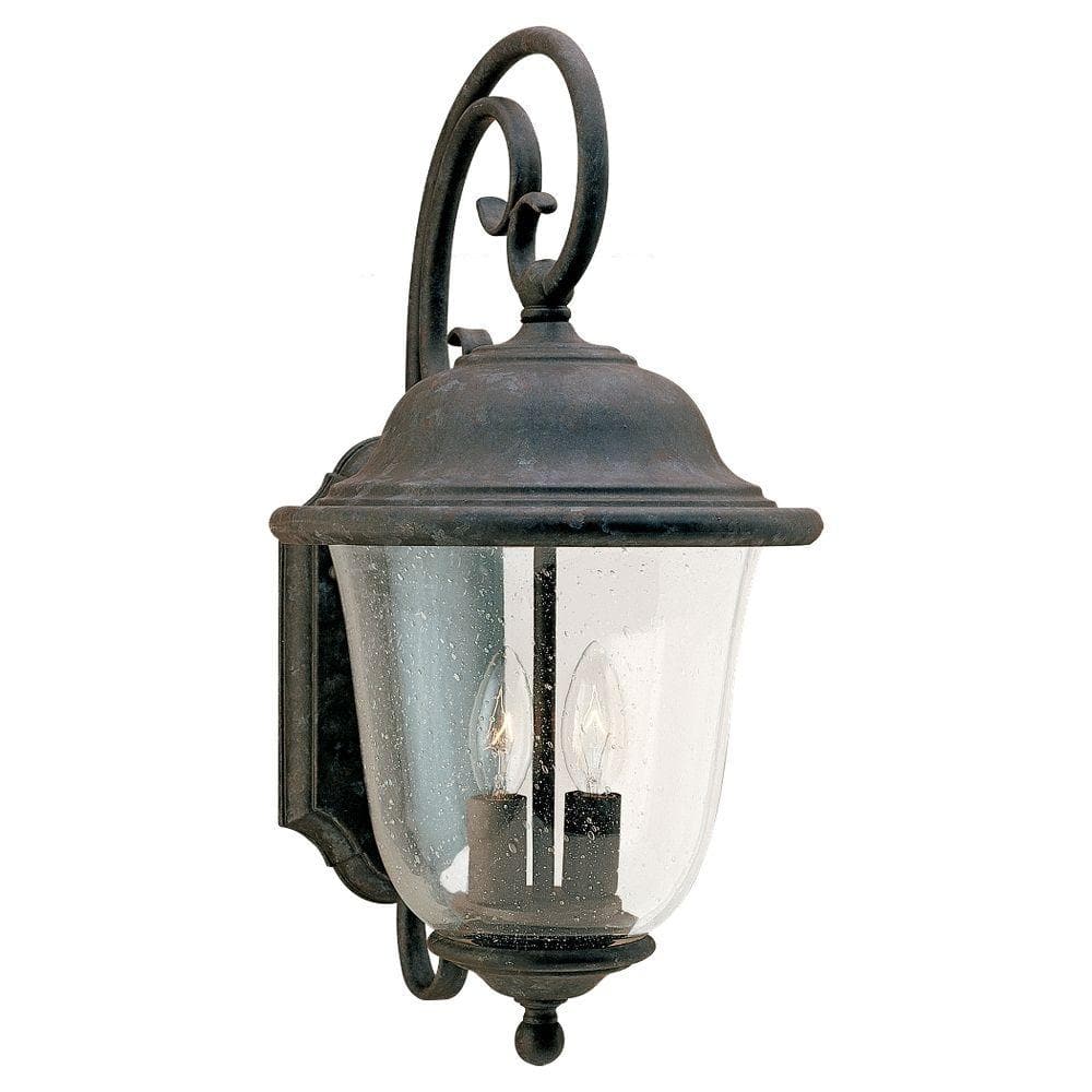 Trafalgar 2-Light Oxidized Bronze Outdoor 18 in. Wall Lantern Sconce price history on PriceWatchPro