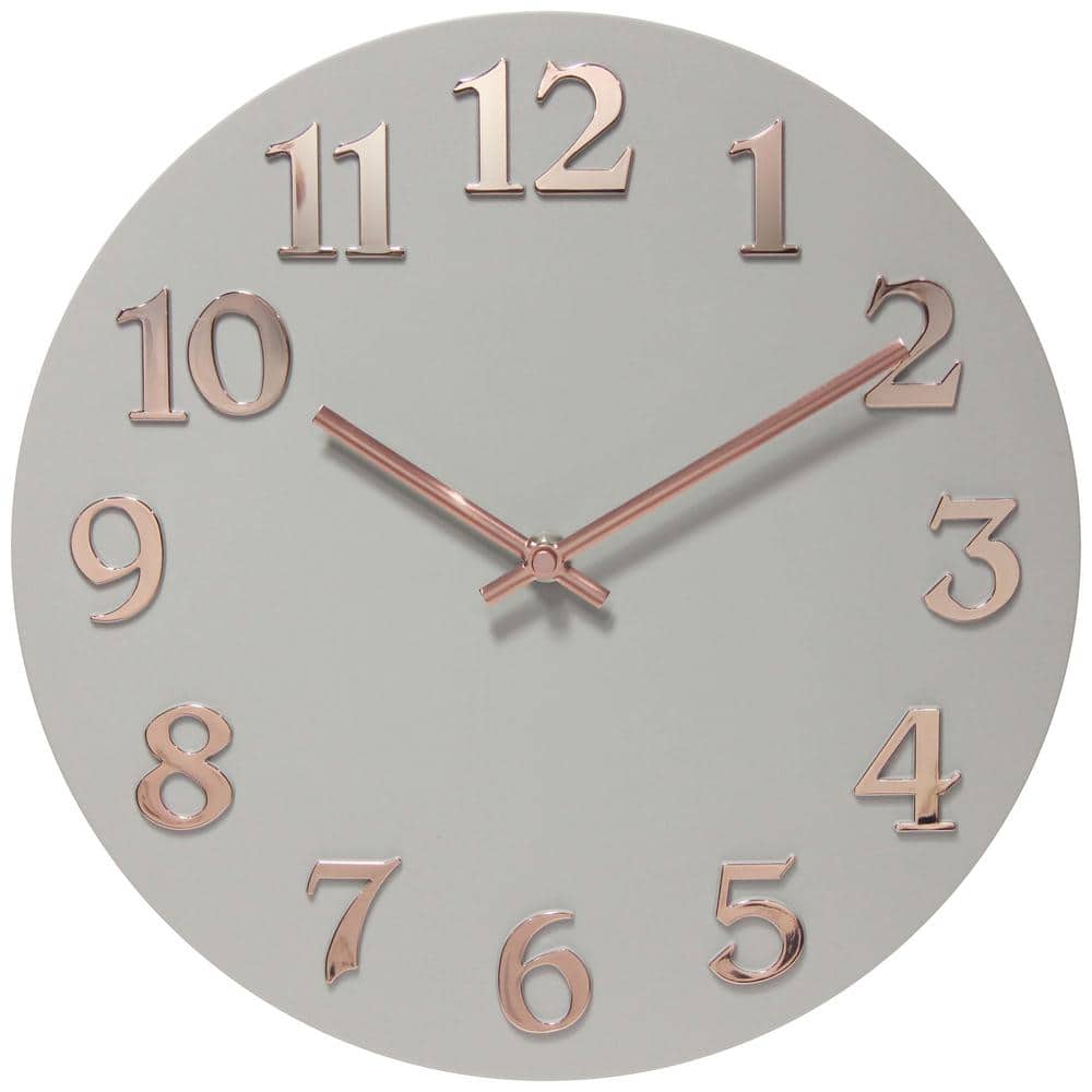 Infinity Instruments Gray and Rose Gold Vogue Wall Clock 13392WG-RG ...