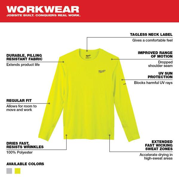 Milwaukee Men's Large Hi-Vis GEN II WORKSKIN Light Weight