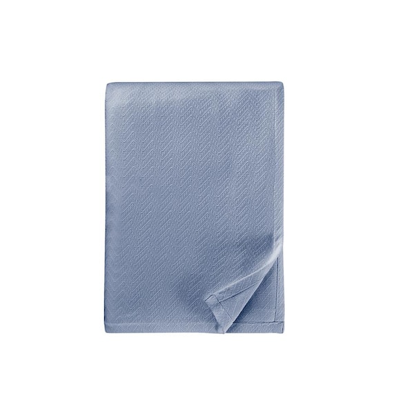StyleWell Cotton Full/Queen Blanket in Washed Denim