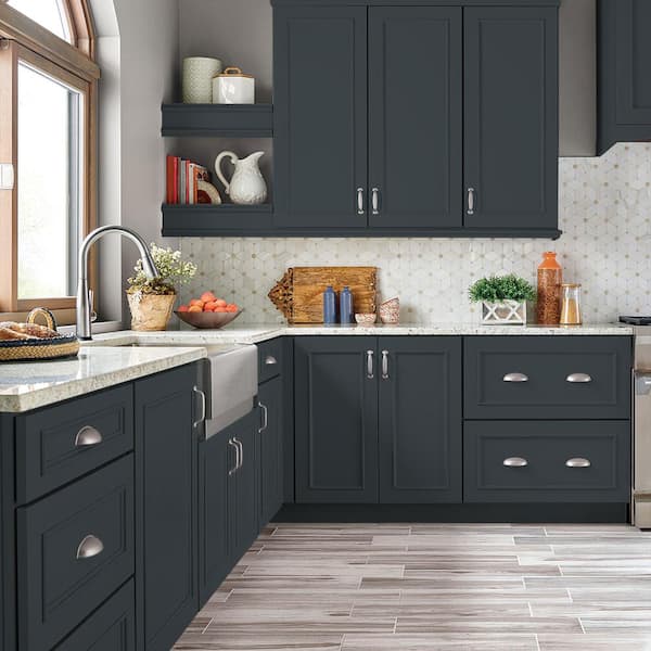 1 gal. #730F-7 Black Sable Semi-Gloss Enamel Interior/Exterior Cabinet, Door & Trim Paint