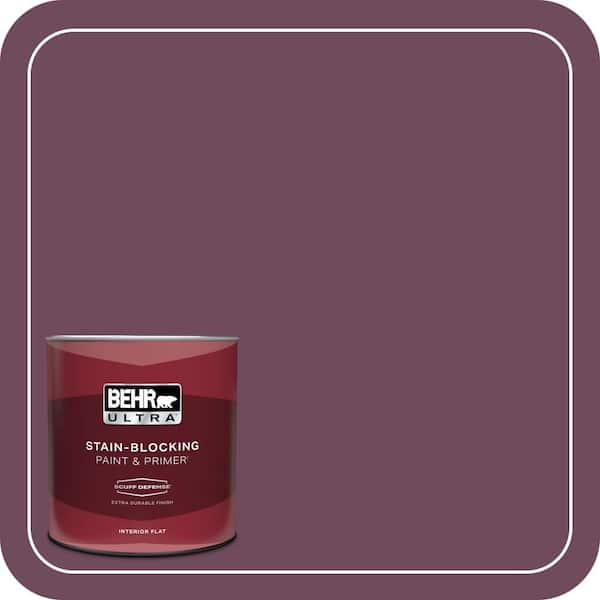 BEHR ULTRA 1 qt. #MQ1-39 Prussian Plum Extra Durable Flat Interior Paint & Primer