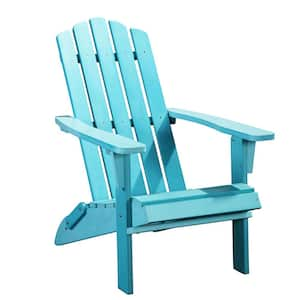 Blue HDPE Outdoor Patio Adirondack Chair 1-Piece