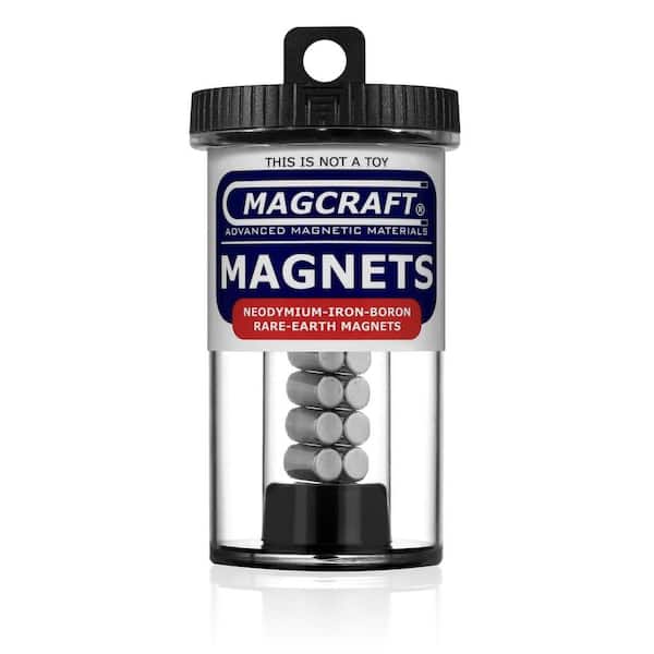 Magcraft Rare Earth 1/4 in. x 1/2 in. Rod Magnet (10-Pack)