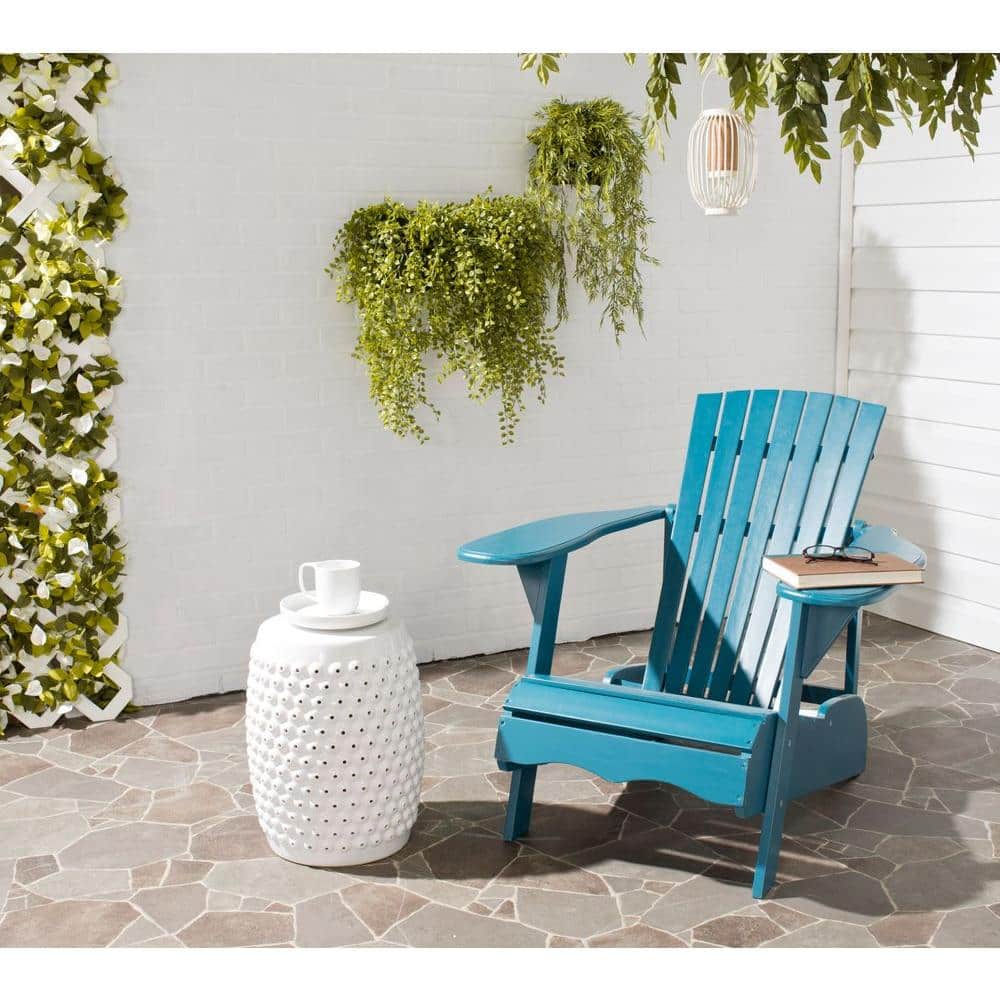 SAFAVIEH Mopani Teal Wood Adirondack Chair PAT6700D The Home Depot