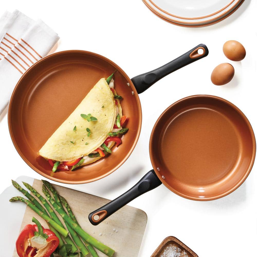 Copper 12-Piece Nonstick Aluminum Cookware Set with Tools
