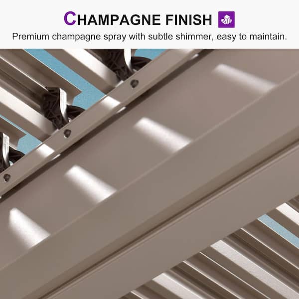 PURPLE LEAF 12 ft. x 14 ft. Champagne Aluminum Frame Outdoor