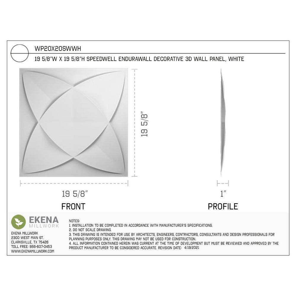 White Textured PVC 3D Decorative Wall Panel 19.63" x 19.63"