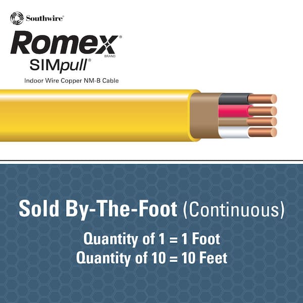 10/3 W/GROUND 10' FT ROMEX INDOOR ELECTRICAL WIRE ALL LENGHTS AVAILABLE 