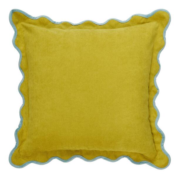 Sophie Yellow, Red, Light Blue Solid Duck Feather 7 in. x 22 in. Throw Pillow