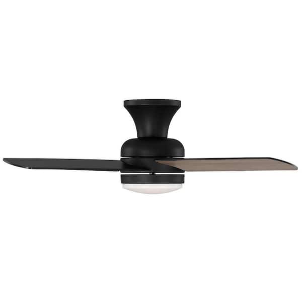Hampton Bay Cardiff 42 in. Matte Black Flush Mount Standard Indoor