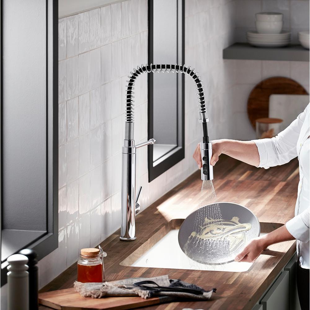 Purist 30.75" Chrome Semi-Professional Kitchen Faucet with Pull-Out Spray