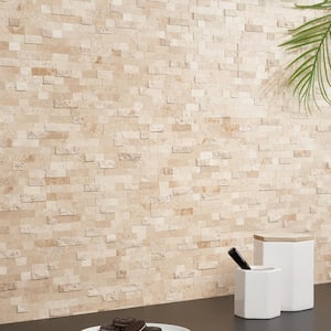 Luxe Core Brick Crema 10.82 in. x 11.8 in. Marble Peel and Stick Tile (0.88 Sq. Ft. / Sheet)