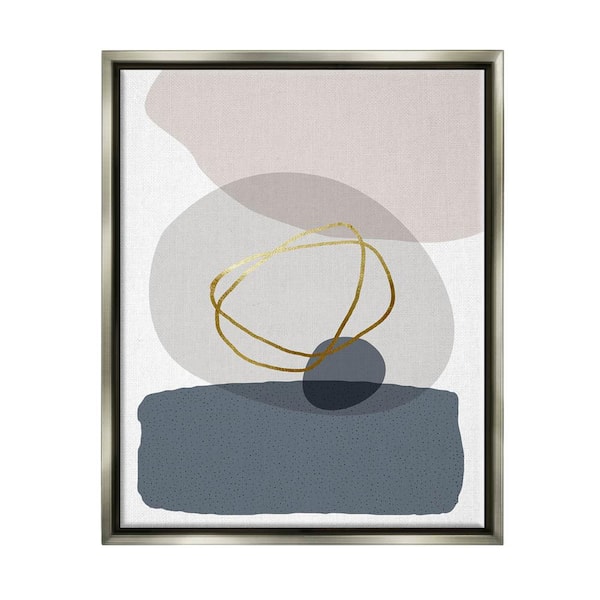 The Stupell Home Decor Collection Modern Contemporary Rock Shapes Glam Detail by Urban Epiphany Floater Frame Abstract Wall Art Print 21 in. x 17 in.