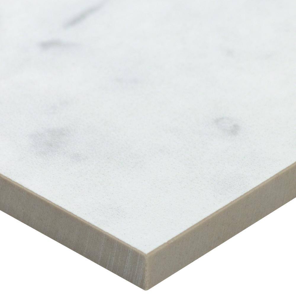 Large Format White Porcelain Marble Look Floor and Wall Tile
