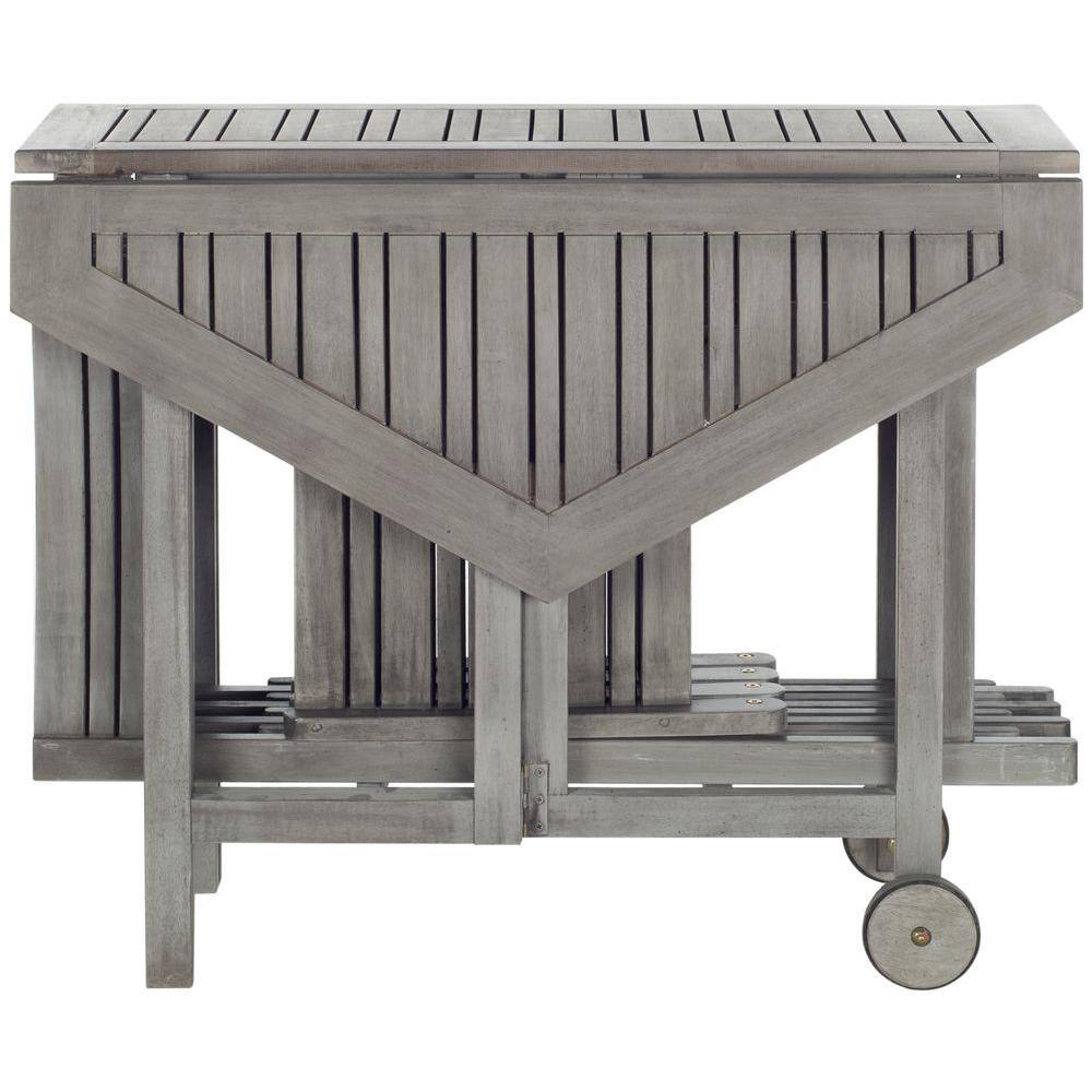 Kerman Gray Wash 5-Piece Wood Outdoor Dining Set