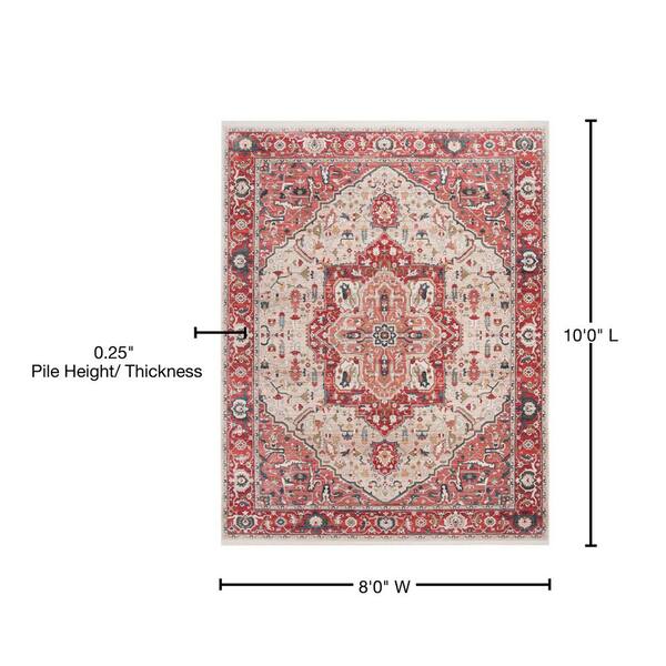SAFAVIEH Vintage Persian Red/Ivory 8 ft. x 10 ft. Oriental Area