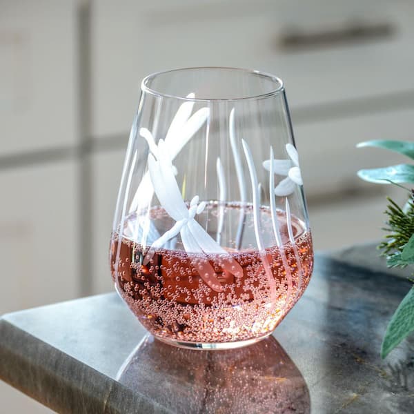 Selling Beach House Stemless Wine Glasses, set of 4