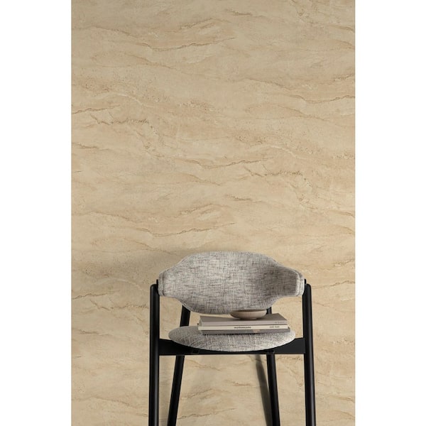 Beige Faux Marble Print Non Woven Non-Pasted Textured Wallpaper 57 sq. ft.