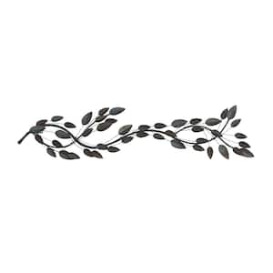 12 in. x  48 in. Metal Brown Leaf Wall Decor