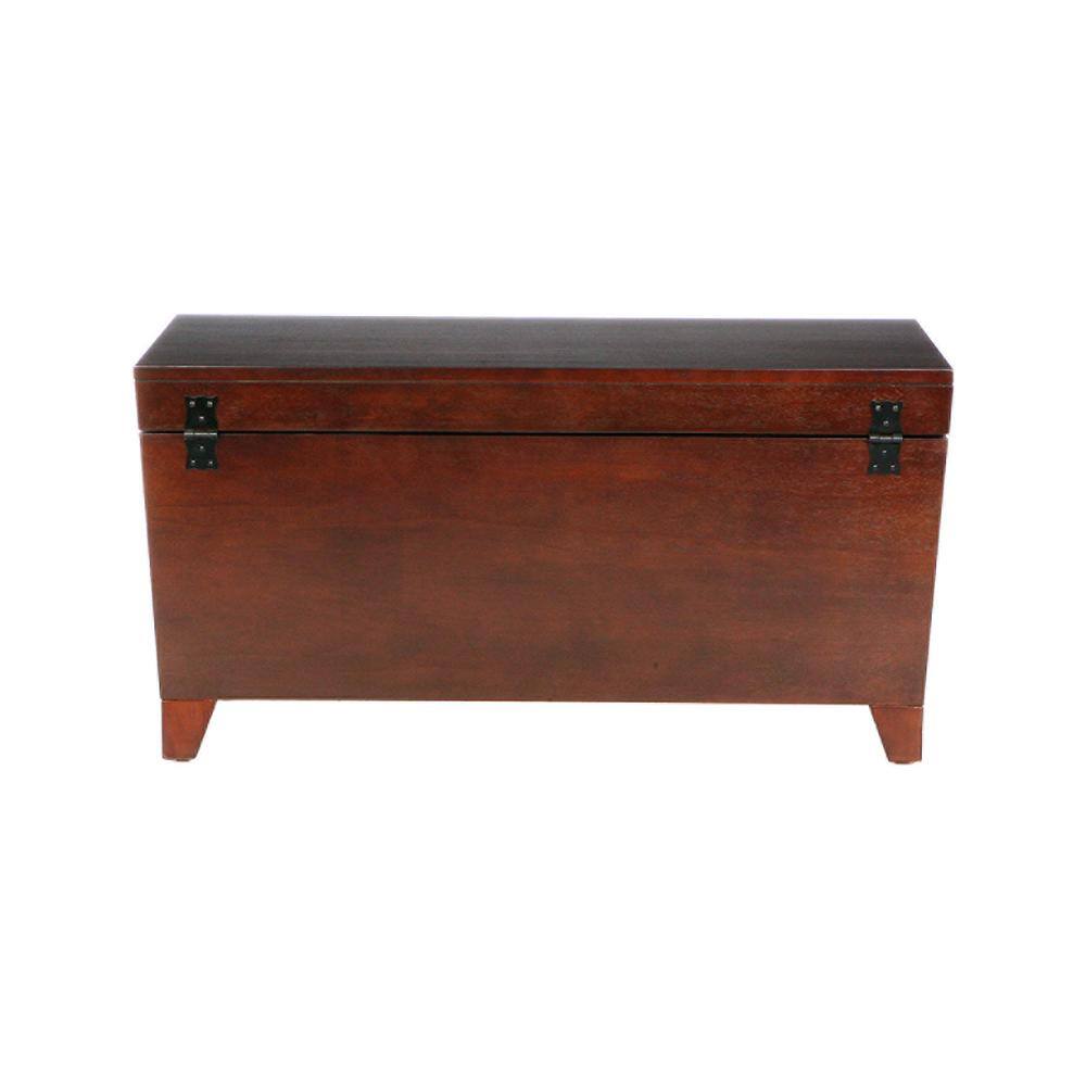 Espresso Wood Lift-Top Trunk Coffee Table with Storage