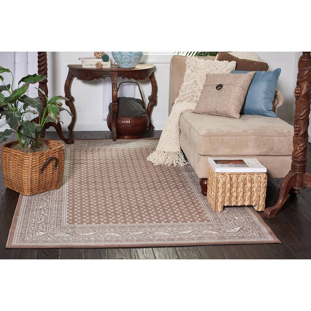 Braided Brown Synthetic 9' x 12' Easy-Care Rectangular Rug