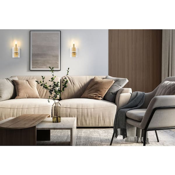 Kaden 1 Light Modern Gold Wall Sconce with Alabaster Stone Shade