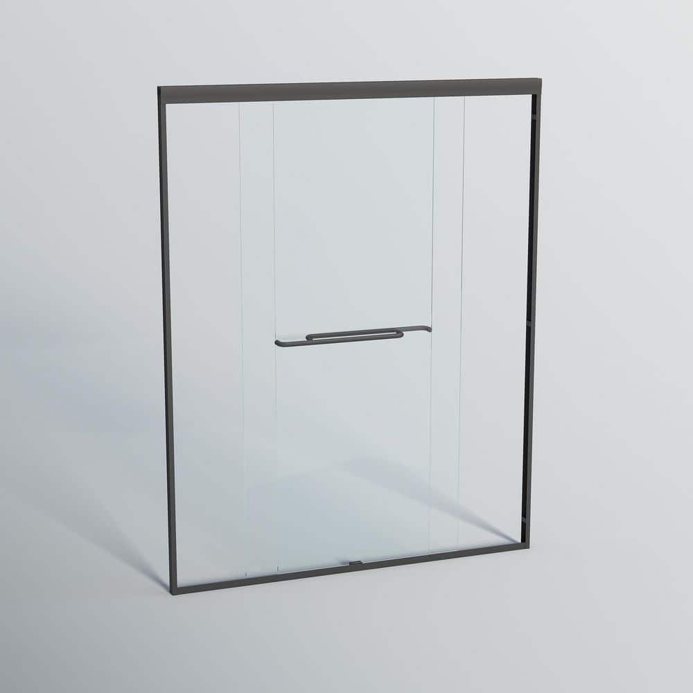Lively 48 in. W x 72 in. H Double Sliding Semi-frameless Bypass Shower Door in Matte Black with 1/4 in. Tempered Glass price history on PriceWatchPro