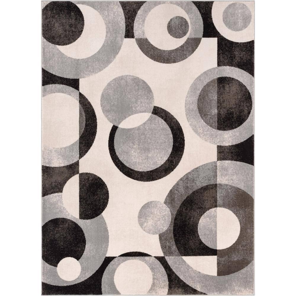 Barclay Avi Modern Geometric Grey Black 5 ft. 3 in. x 7 ft. 3 in. Area Rug price history on PriceWatchPro
