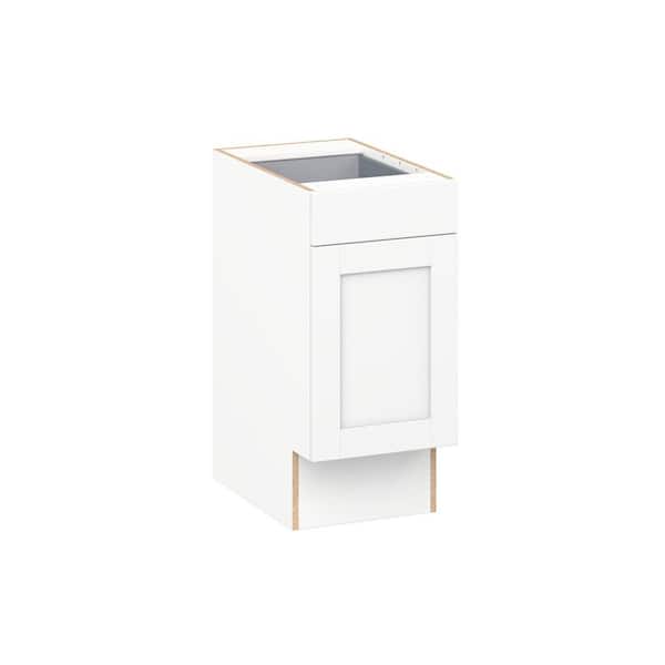 Milton 15 in W x 24 in D x 32.5 in. H Assembled Shaker Accessible ADA Base Kitchen Cabinet in Bright White with Drawer
