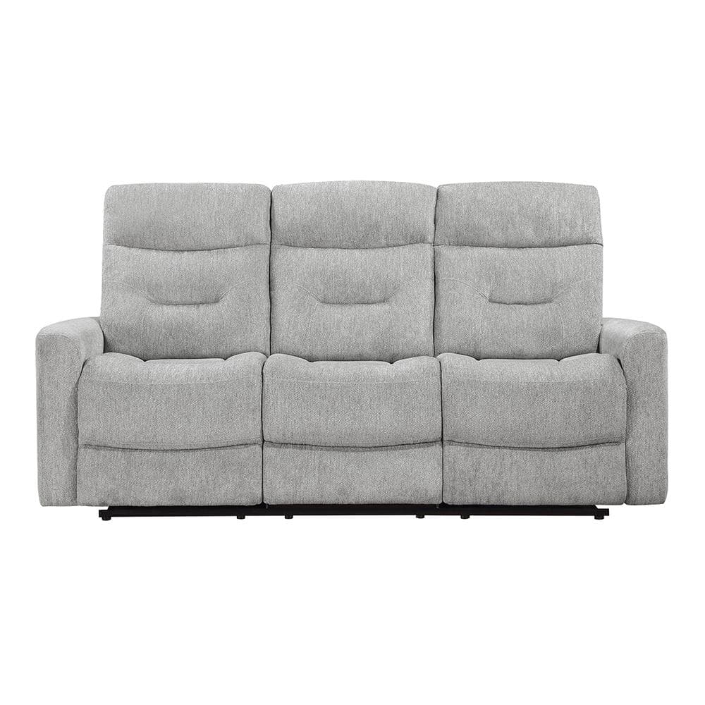Gray Chenille Lawson Reclining Sofa with Track Arms