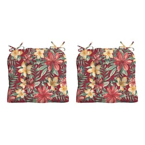 20 in. x 18 in. Ruby Clarissa Rectangle Outdoor Seat Cushion (2-Pack)