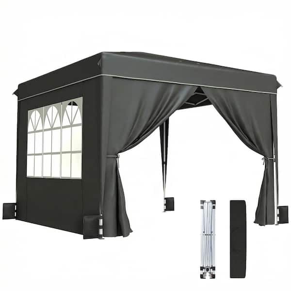 10 ft. x 10 ft. Pop-Up Canopy Tent with Sidewalls, UPF 50+ Instant Outdoor Shelter with Carry Bag