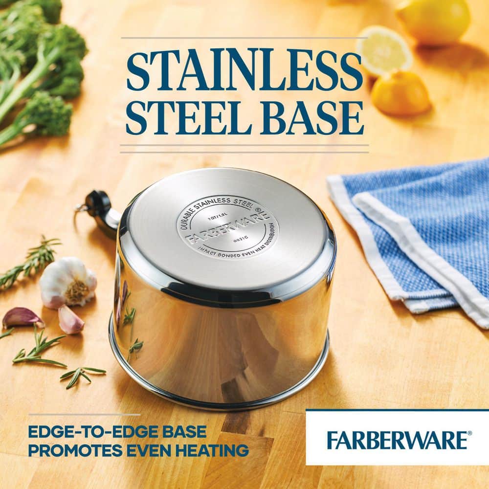Farberware Classic 2-Quart Silver Stainless Steel Saucepan with Lid