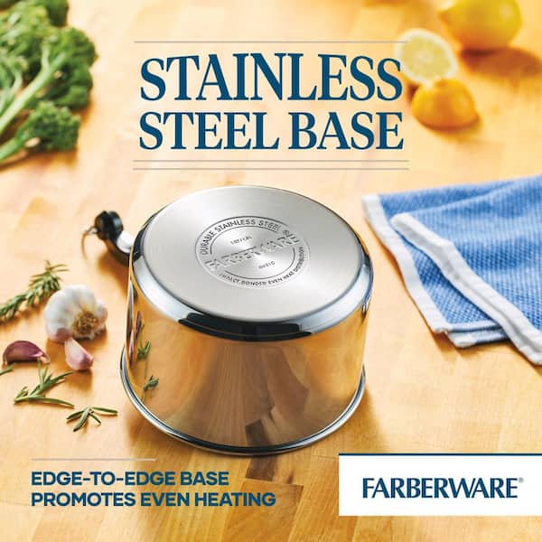 Farberware 2 Quart Saucepan With Lid, Bronx NY, Aluminum Clad, Stainless  Steel, Sauce Pot 