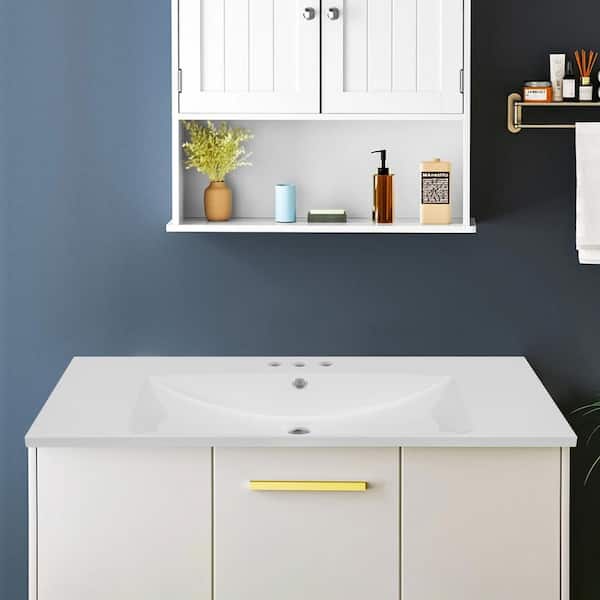 Flynama 36 in. Undermount Rectangular Bathroom Sink With anti