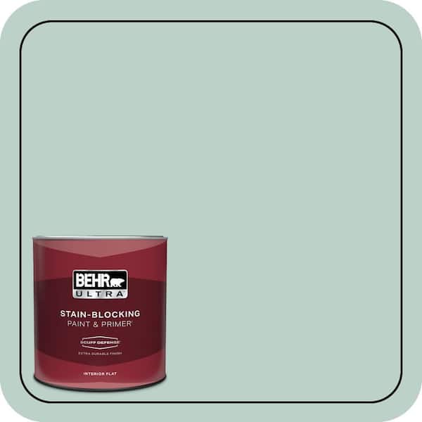 BEHR ULTRA 1 qt. #S420-2 Moon Glass Extra Durable Flat Interior Paint & Primer