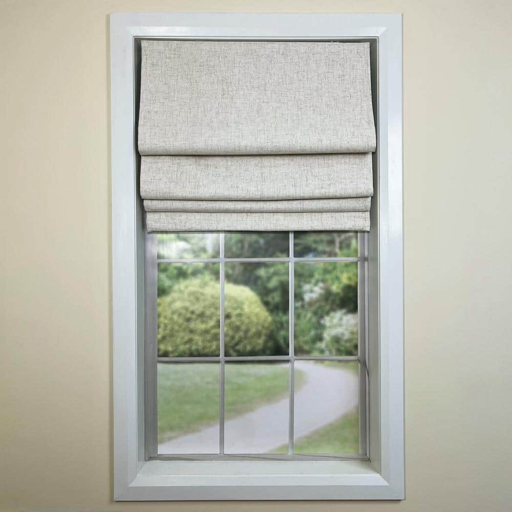 Augustus 63" x 40" Cordless Roman Blackout Faux Linen Shade