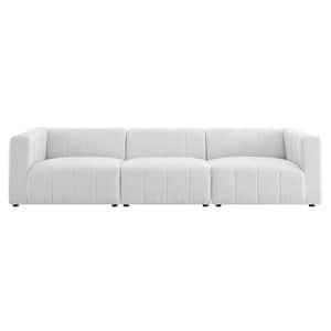 Bartlett 129 in. Ivory Fabric 3-Seat Sofa with No Additional Features