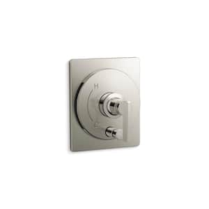 Castia By Studio McGee Rite-Temp 1-Handle Valve Trim with Push-Button Diverter in Vibrant Brushed Nickel
